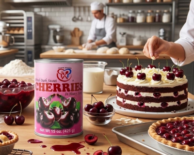 Công dụng của Quả Anh Đào Ngâm (Pitted Dark Sweet Cherries) Bahman Fine Foods 